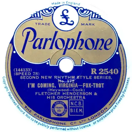 The Charleston Chasers Under The Dir. Of Red Nichols / Fletcher Henderson And His Orchestra - Delirium / I'm Coming, Virginia