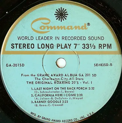 The Charleston City All-Stars - The Original Roaring 20's - Vol. I