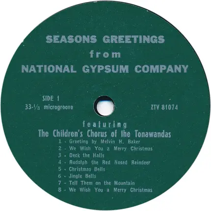The Children's Chorus of the Tonawandas - Seasons Greetings from National Gypsum Company