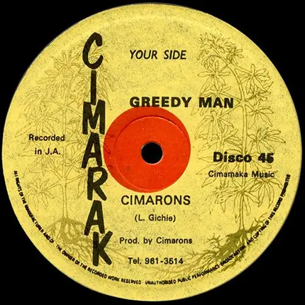 The Cimarons - Paul Bougle / Greedy Man