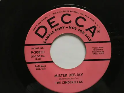 The Cinderellas - Yum Yum Yum/Mister Dee-Jay