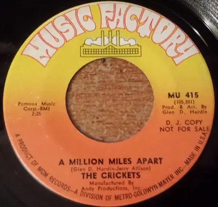 The Crickets - Million Dollar Movie /  A Million Miles Apart
