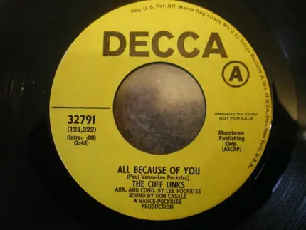 The Cuff Links - All Because Of You