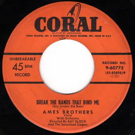 The Ames Brothers - Aufwiederseh'n Sweetheart / Break The Bands That Bind Me