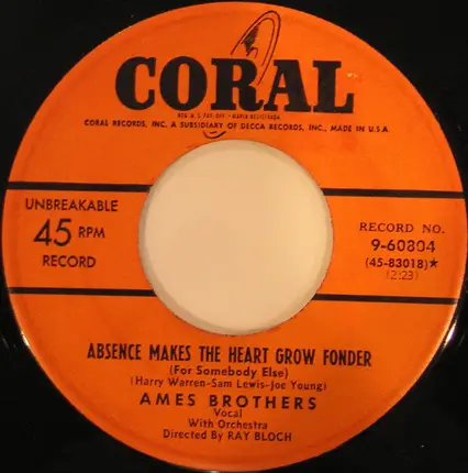 The Ames Brothers - String Along / Absence Makes The Heart Grow Fonder (For Somebody Else)
