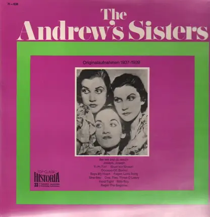 The Andrews Sisters - Originalaufnahmen 1937-1939