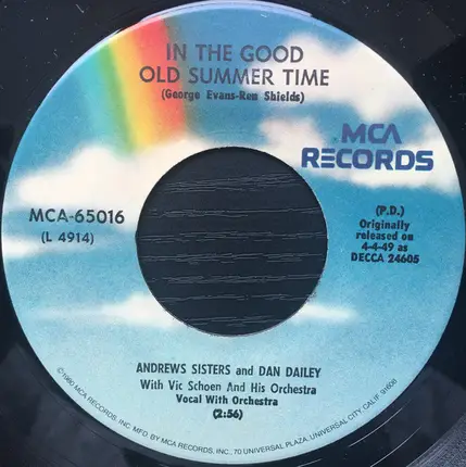 The Andrews Sisters And Dan Dailey With Vic Schoen And His Orchestra - Take Me Out To The Ball Game