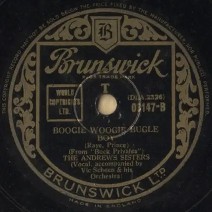 The Andrews Sisters - Bounce Me, Brother, With A Solid Four / Boogie Woogie Bugle Boy