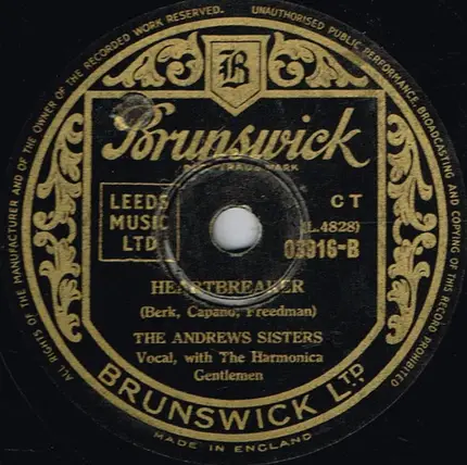 The Andrews Sisters - (Every Time They Play The) Sabre Dance / Heartbreaker