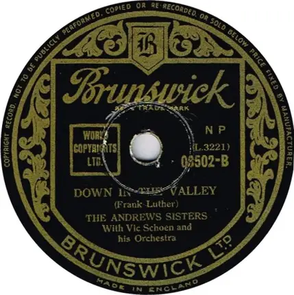 The Andrews Sisters - Shoo-Shoo Baby / Down In The Valley