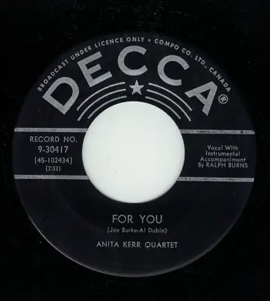 The Anita Kerr Quartet - In The Middle Of An Island / For You