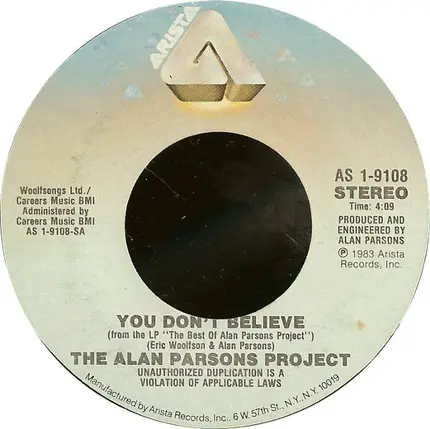 The Alan Parsons Project - You Don't Believe