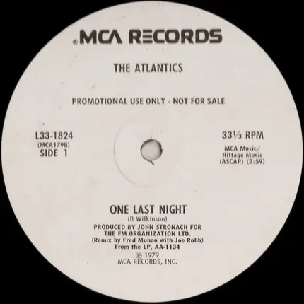 The Atlantics - One Last Night