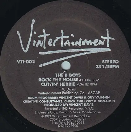 The B-Boys - Rock The House / Cuttin' Herbie