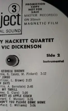 The Bobby Hackett Quartet Plus Vic Dickenson - This Is My Bag