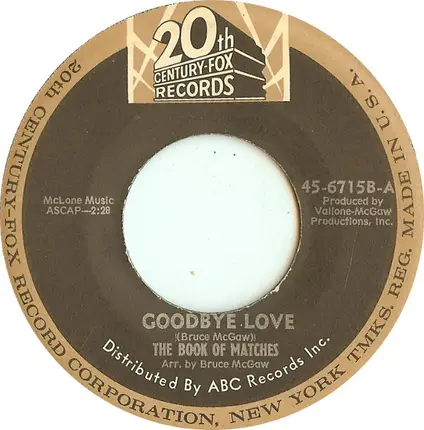The Book Of Matches - Goodbye Love