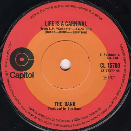 The Band - Life Is A Carnival
