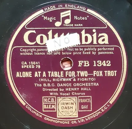 The BBC Dance Orchestra - Lovely Lady / Alone At A Table For Two