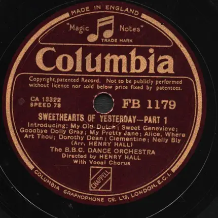 The BBC Dance Orchestra - Sweethearts Of Yesterday