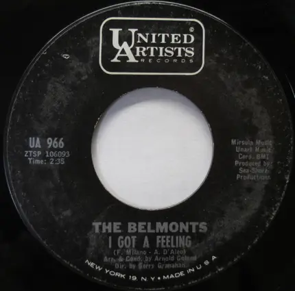 The Belmonts - I Got A Feeling