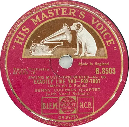 The Benny Goodman Quartet - Dinah / Exactly Like You