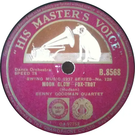 The Benny Goodman Quartet - Runnin' Wild / Moon Glow