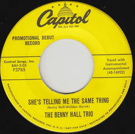 The Benny Hall Trio - She's Telling Me The Same Thing
