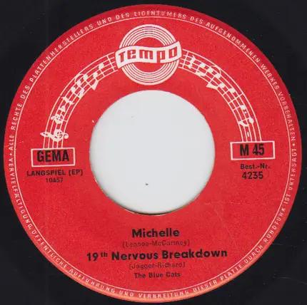 The Blue Cats - Michelle / 19th Nervous Breakdown / Nowhere Man / Kommando Pimperle