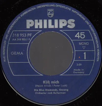 The Blue Diamonds - Küss Mich / Gib Dein Wort Linda Lou