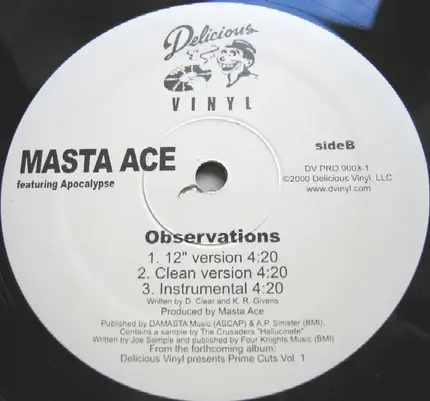 The Black Pack / Masta Ace - Used To Be My Lover / Observations