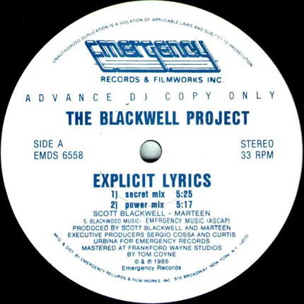 The Blackwell Project - explicit lyrics