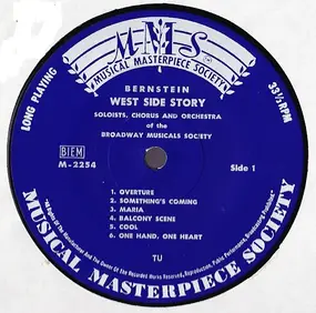 The Broadway Musicals Society - West Side Story - Soloists, Chorus And Orchestra Of The Broadway Musicals Society