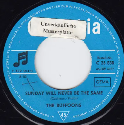 The Buffoons - Sister Theresa's East River Orphanage / Sunday Will Never Be The Same
