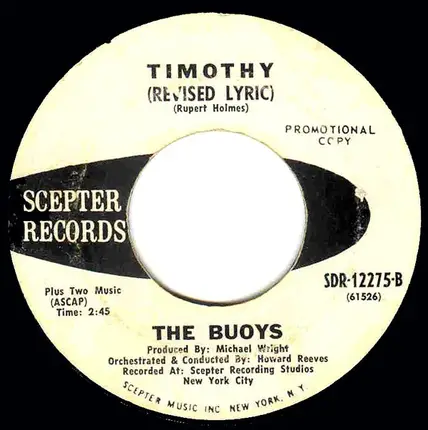 The Buoys - Timothy (Revised Lyric)