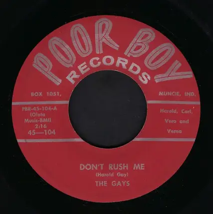 The Gays - You're Never There / Don't Rush Me