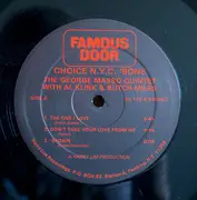 LP - The George Masso Quintet - Choice N.Y.C. Bone