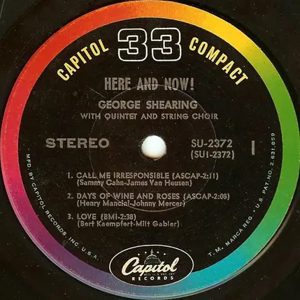 The George Shearing Quintet - Here & Now!
