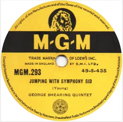 The George Shearing Quintet - I'll Remember April / Jumping With Symphony Sid