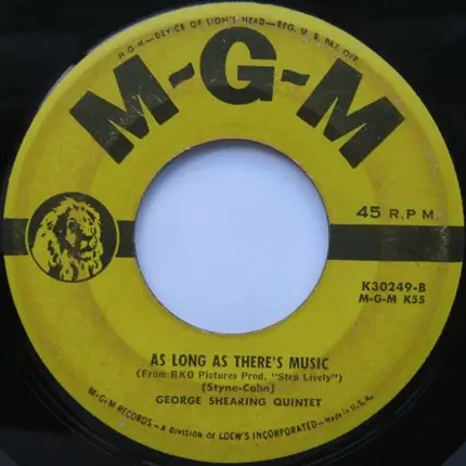 The George Shearing Quintet - November Sea Scape / As Long As There's Music