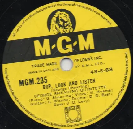 The George Shearing Quintet - September In The Rain / Bop, Look And Listen