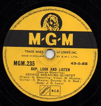 The George Shearing Quintet - September In The Rain / Bop, Look And Listen