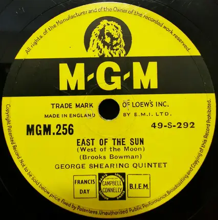 The George Shearing Quintet - The Continental / East Of The Sun (West Of The Moon)