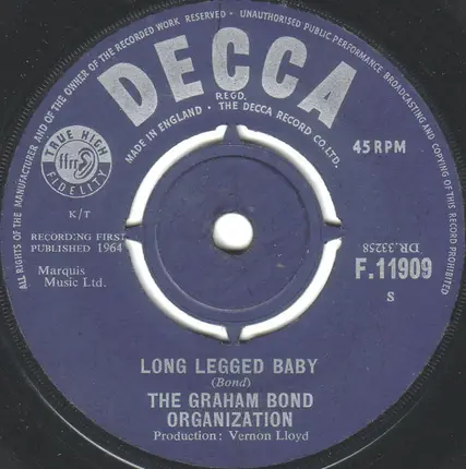 The Graham Bond Organization - Long Legged Baby / Long Tall Shorty