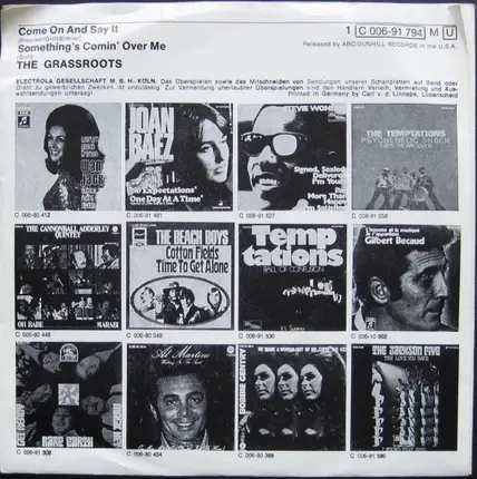 The Grass Roots - Come On And Say It