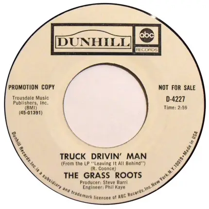 The Grass Roots - Walking Through The Country / Truck Drivin' Man