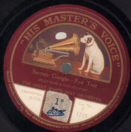 The Great White Way Orchestra - Barney Google / Oh Susanna