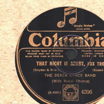 The Denza Dance Band - That Night In Araby / Susie's "Feller"