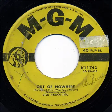 The Dick Hyman Trio - Unforgettable / Out Of Nowhere