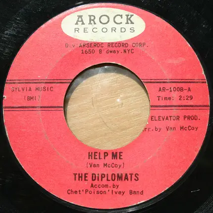The Diplomats Accom. By Chet 'Poison' Ivey Band - Help Me / Hey Mr. Taxi Driver