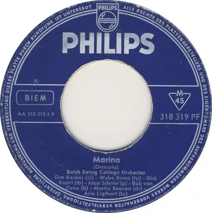 The Dutch Swing College Band - Marina / Tennessee Waltz Rock